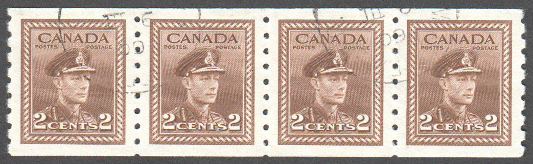 Canada Scott 264 Used Strip VF - Click Image to Close